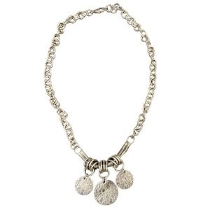 Triple Disc Coin Pendant Necklace